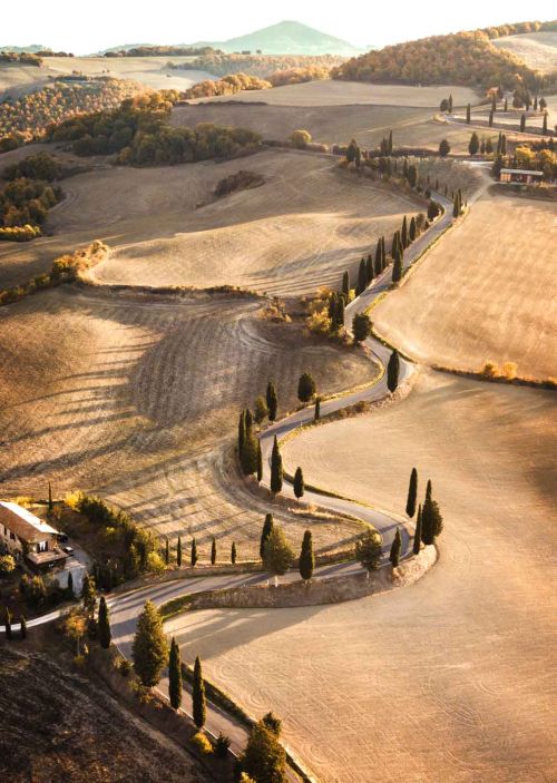 aerial tuscany hills